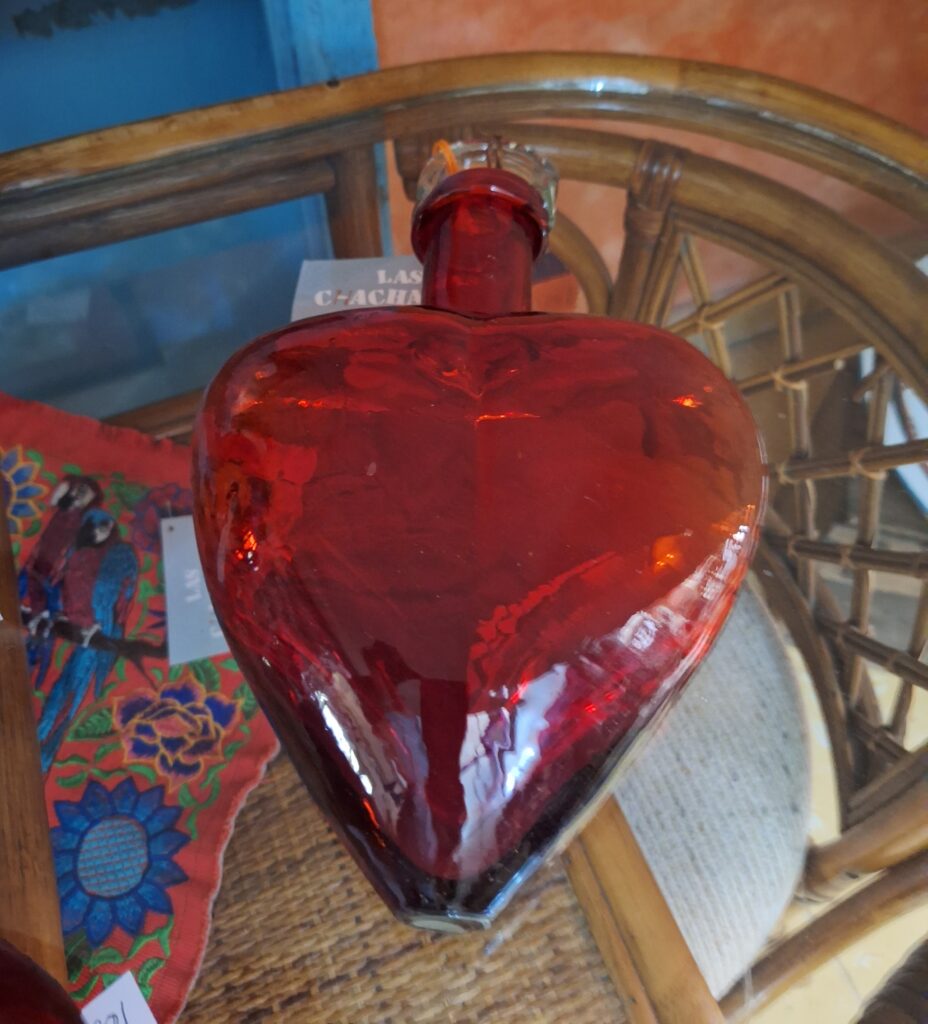 FLORERO CORAZÓN DE COLGAR DE VIDRIO SOPLADO